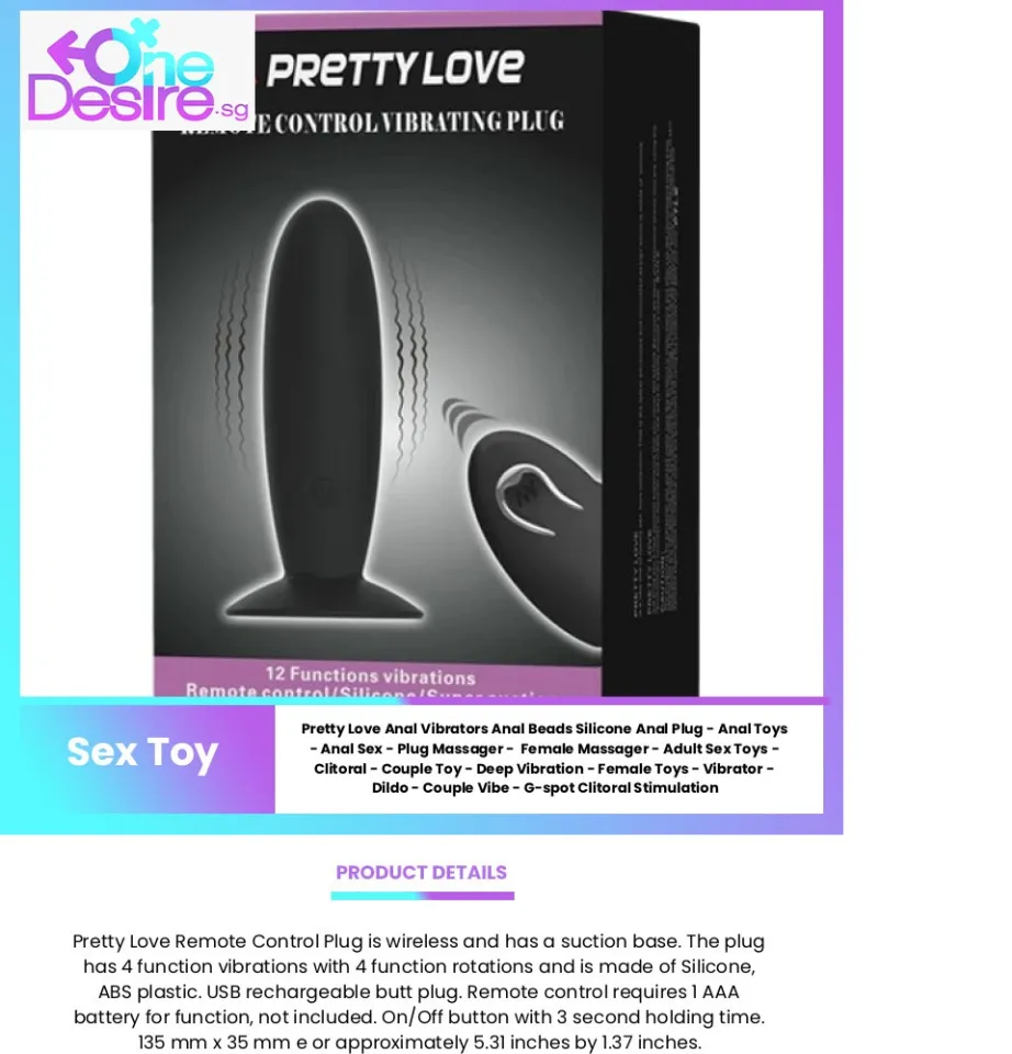 Pretty Love Butt Plug Massager (Black) - Anal Plug - Anal Toys - Anal Sex -  Plug Massager - Couple Toys | Lazada Singapore