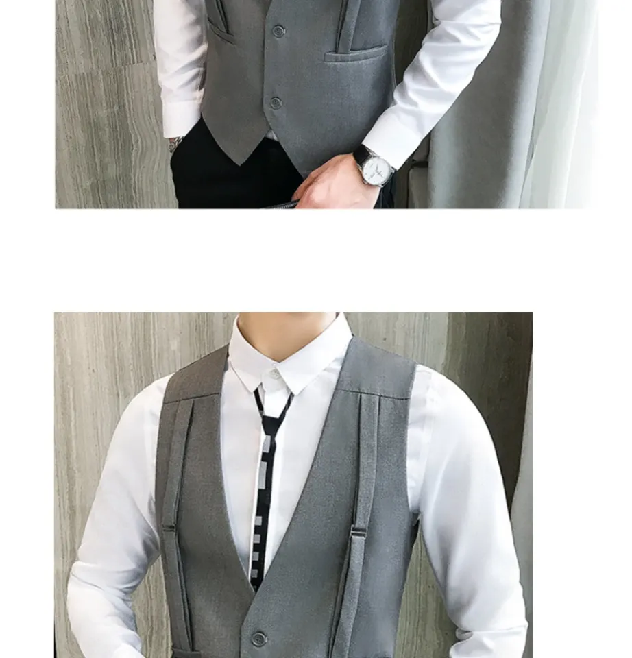 GL101- Áo Gile Tím Than Đậm Kẻ Ô Dsuit - Suit và Vest nam cao cấp