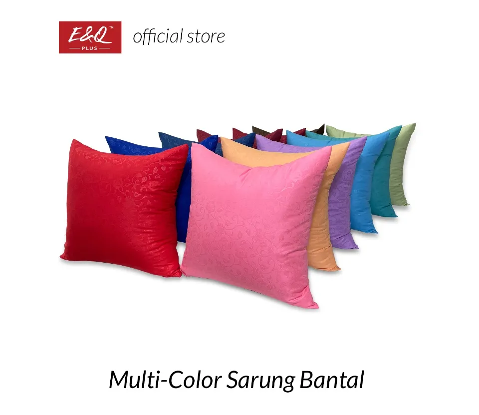 E&Q Cotton Feel Square Pillow Case Segi Empat Sarung Bantal