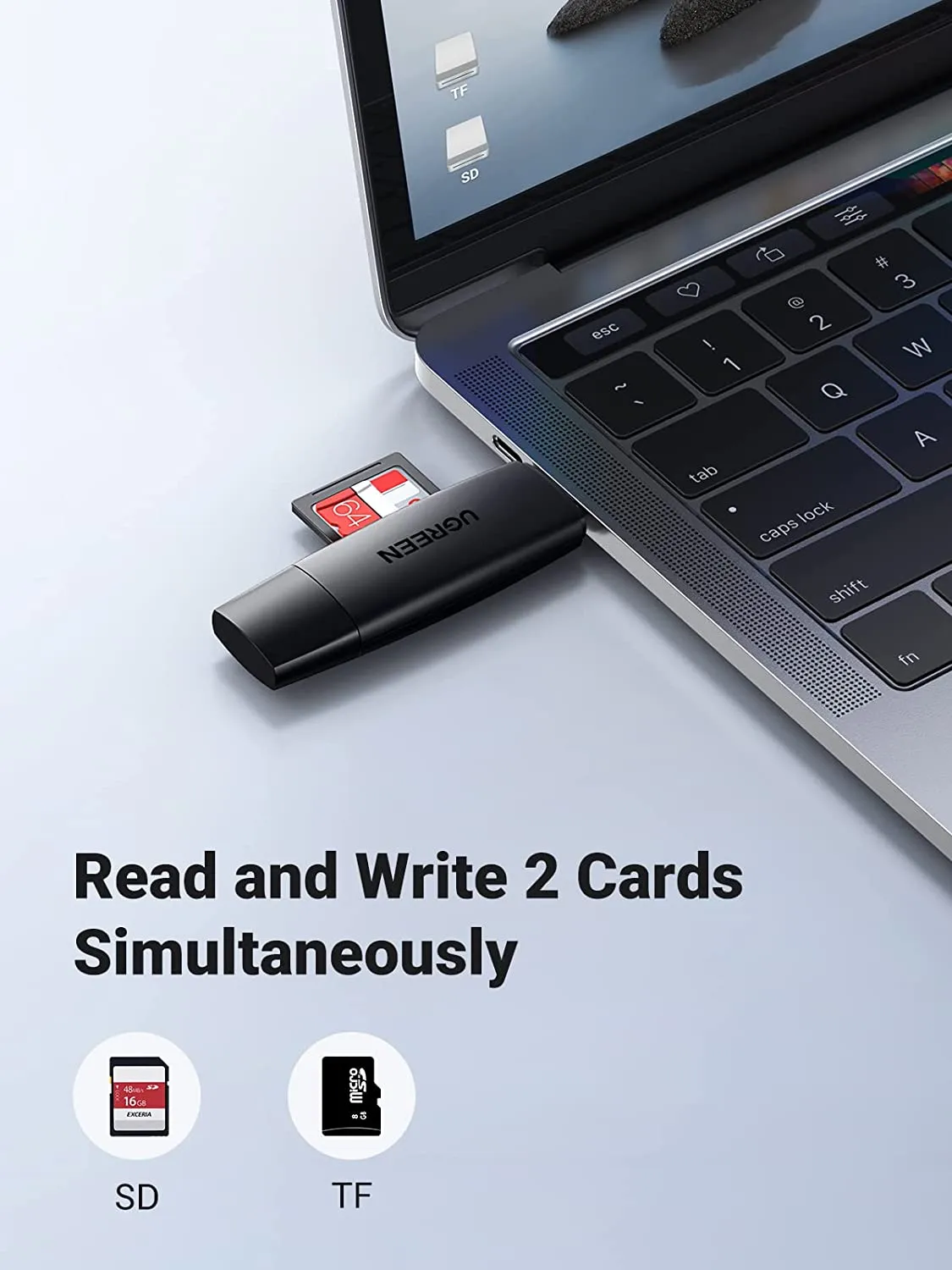 Note 1. For Galaxy/Google/LG phones, memory card file format should be FAT32/EXFAT, NTFS format is not supported 2. Please kindly make sure that your USB C phone/tablet supports OTG function before purchasing. 3. Only compatible with devices of Type C / Type-A / Thunderbolt 3 interface, NOT work with Lightning / Micro USB interface like iPhone XS / XS Max / X / iPad