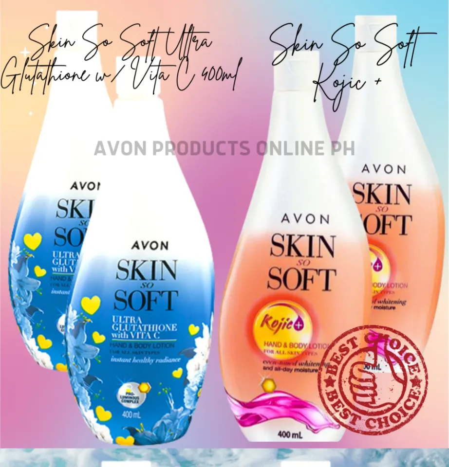 Avon Whitening Lotions ~ Skin So Soft SSS Glutathione & SSS Kojic+ 250ml &  400ml Hand and Body Lotion NEW PACKAGING. SSS ULTRA GLUTATHIONE 750ML -  Lazada | Lazada PH
