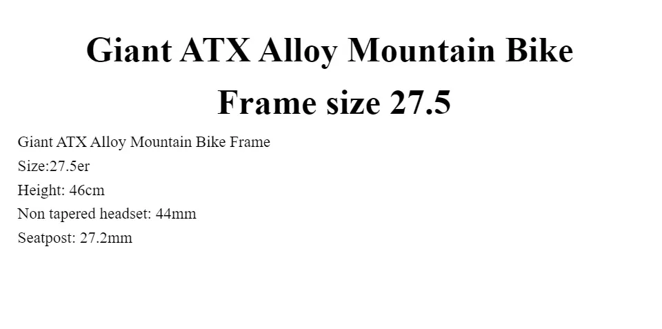 Giant atx discount 27.5 size chart