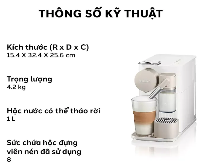 Pha Cà Nespresso Lattissima One Coffee Machine Máy Pha Cà Phê Viên
