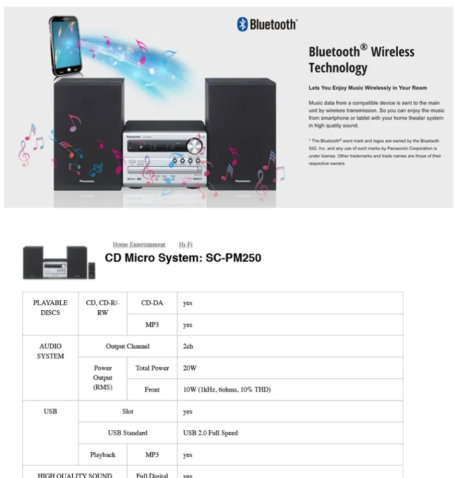 Panasonic SC-PM250 Home Audio System | Lazada Singapore