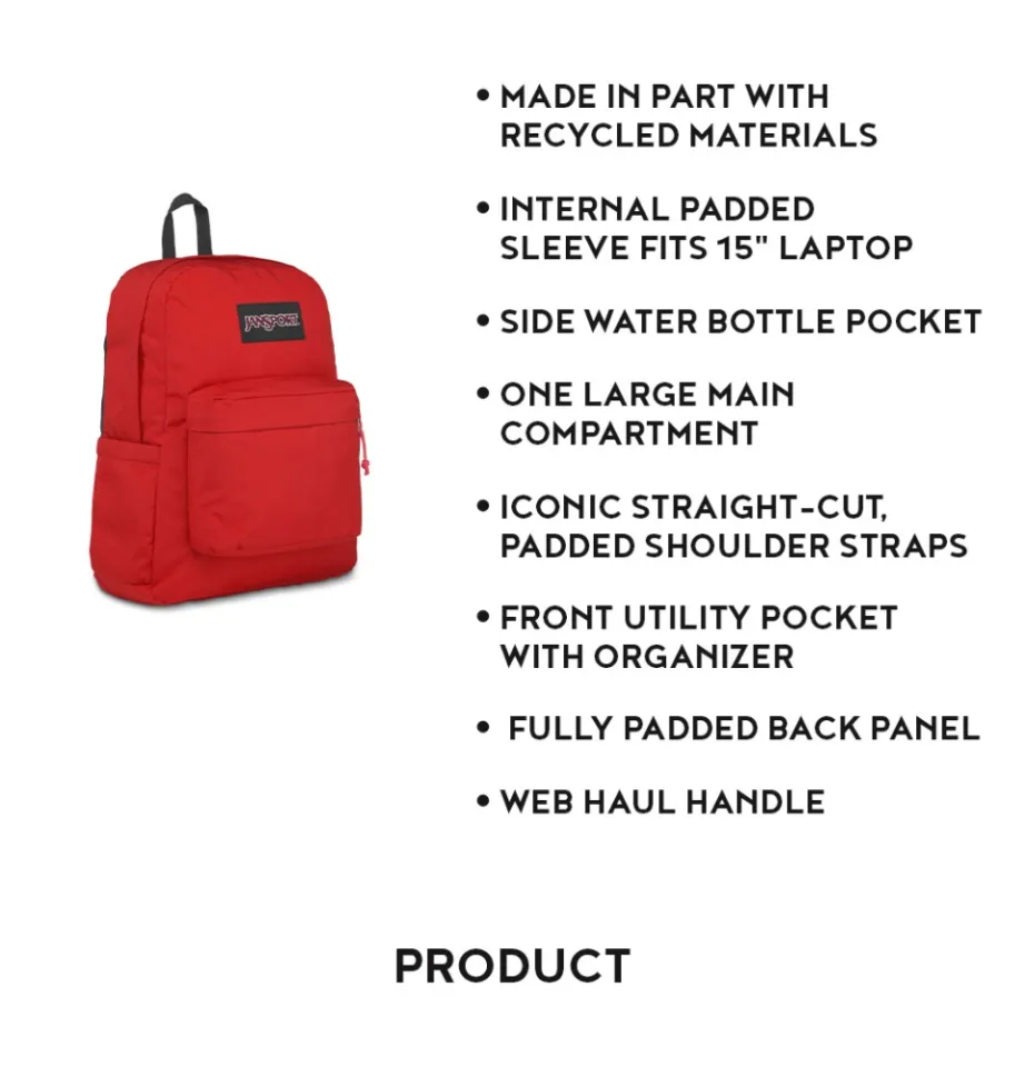 Jansport superbreak red outlet tape