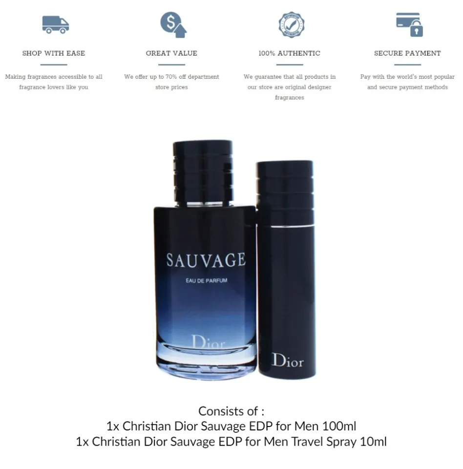Christian Dior Sauvage EDP 2 Pcs Gift Set for Men (100ml EDP +