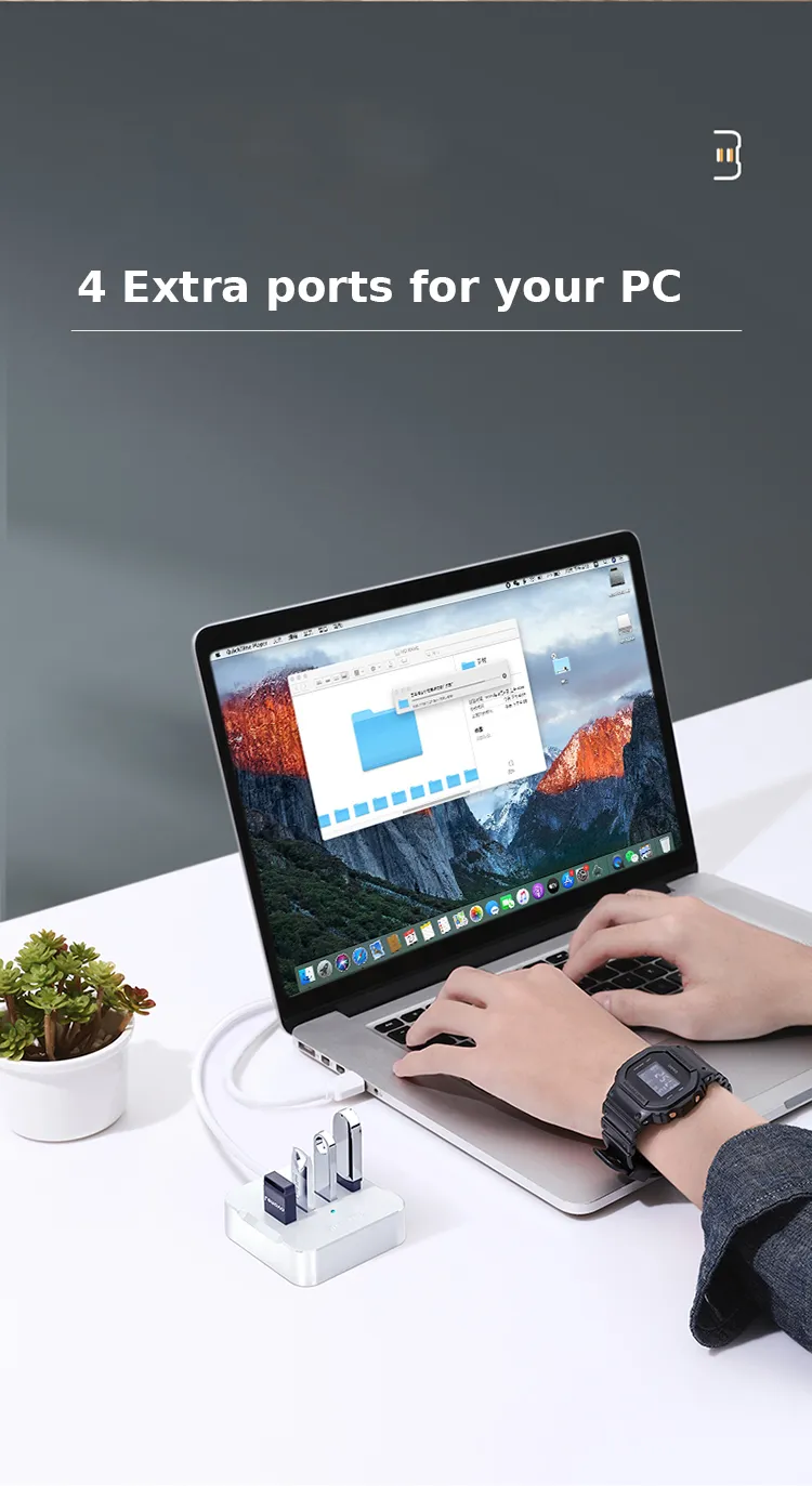 <div>1. Add 4 USB 3.0 ports to your PC;</div> <div>2. Backward Compatible to USB 2.0 and USB 1.1;</div> <div>3. Transfer rates of up to 5Gbps- 10X faster than USB 2.0;</div> <div>4. Plug-and-Play, hot-swap compliant.</div> <div data-spm-anchor-id="a2o42.pdp_revamp.product_detail.i2.2f7e4395OrPz13">5. Micro Usb Port for additional power.</div>