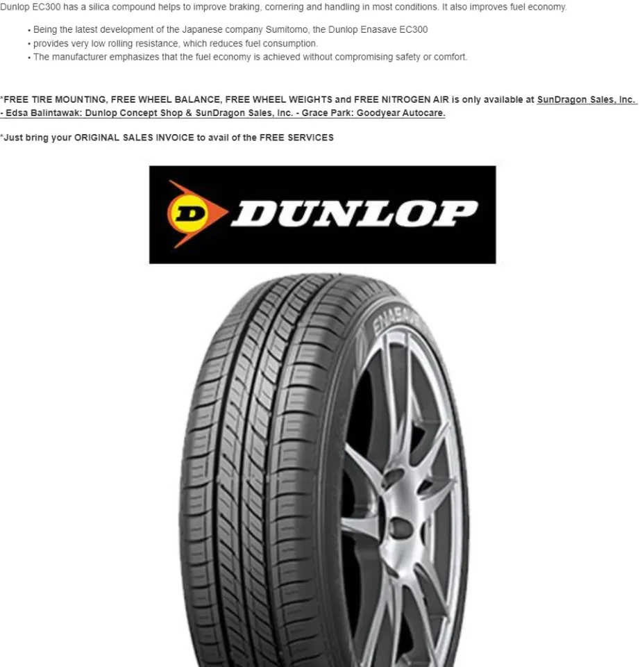 Dunlop 215/65 R16 98S Enasave EC300+ Tire Toyota Rush Oem