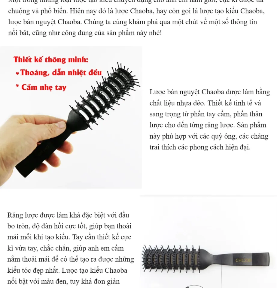 Lược tròn tạo phồng Tóc Nam Nữ Tiện dụng Lược tròn Xuka Cosmetic - Cột tóc  | ThờiTrangNữ.vn