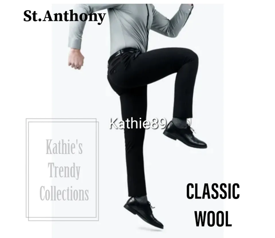 St.Anthony CLASSIC WOOL SEMI - SLIM FIT Slacks Pants for MEN