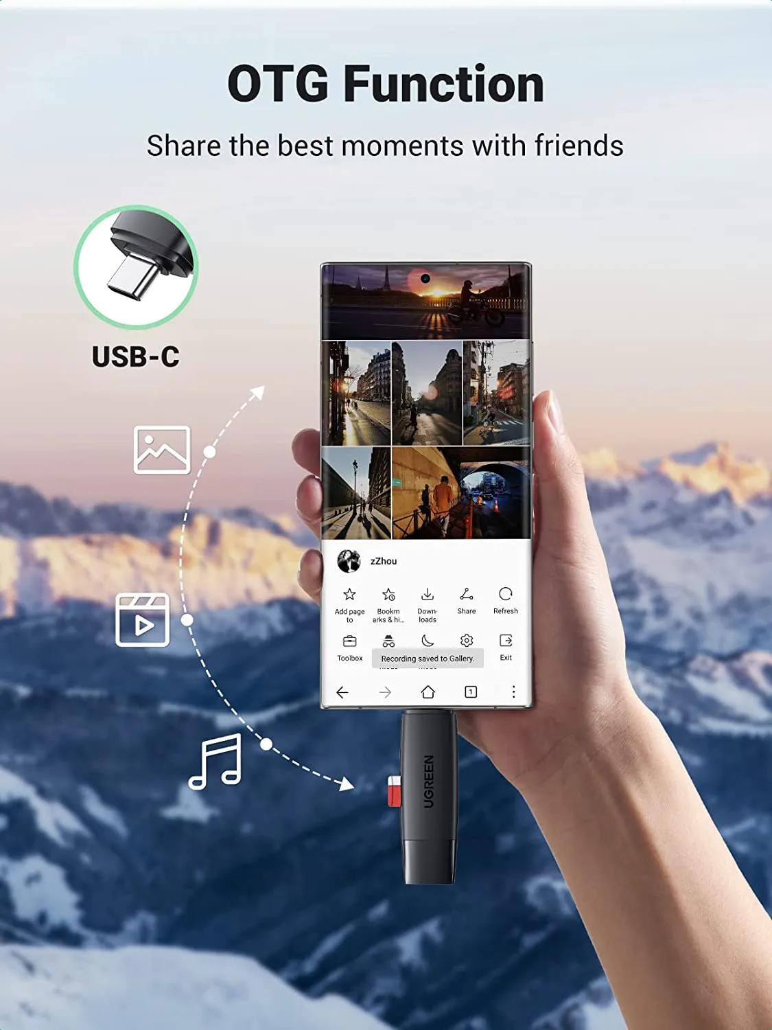 Note 1. For Galaxy/Google/LG phones, memory card file format should be FAT32/EXFAT, NTFS format is not supported 2. Please kindly make sure that your USB C phone/tablet supports OTG function before purchasing. 3. Only compatible with devices of Type C / Type-A / Thunderbolt 3 interface, NOT work with Lightning / Micro USB interface like iPhone XS / XS Max / X / iPad