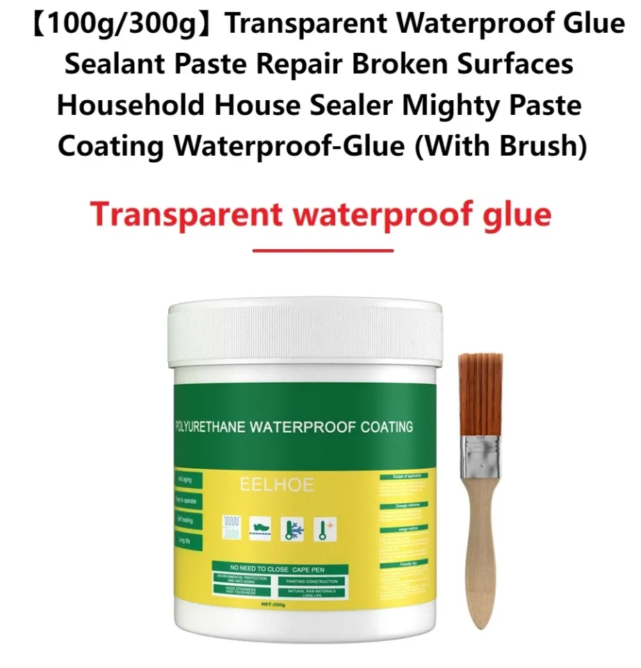 Waterproof Invisible Adhesive Mighty Sealant Paste Tile Floor Repair Glue  with Paint Brush 300g