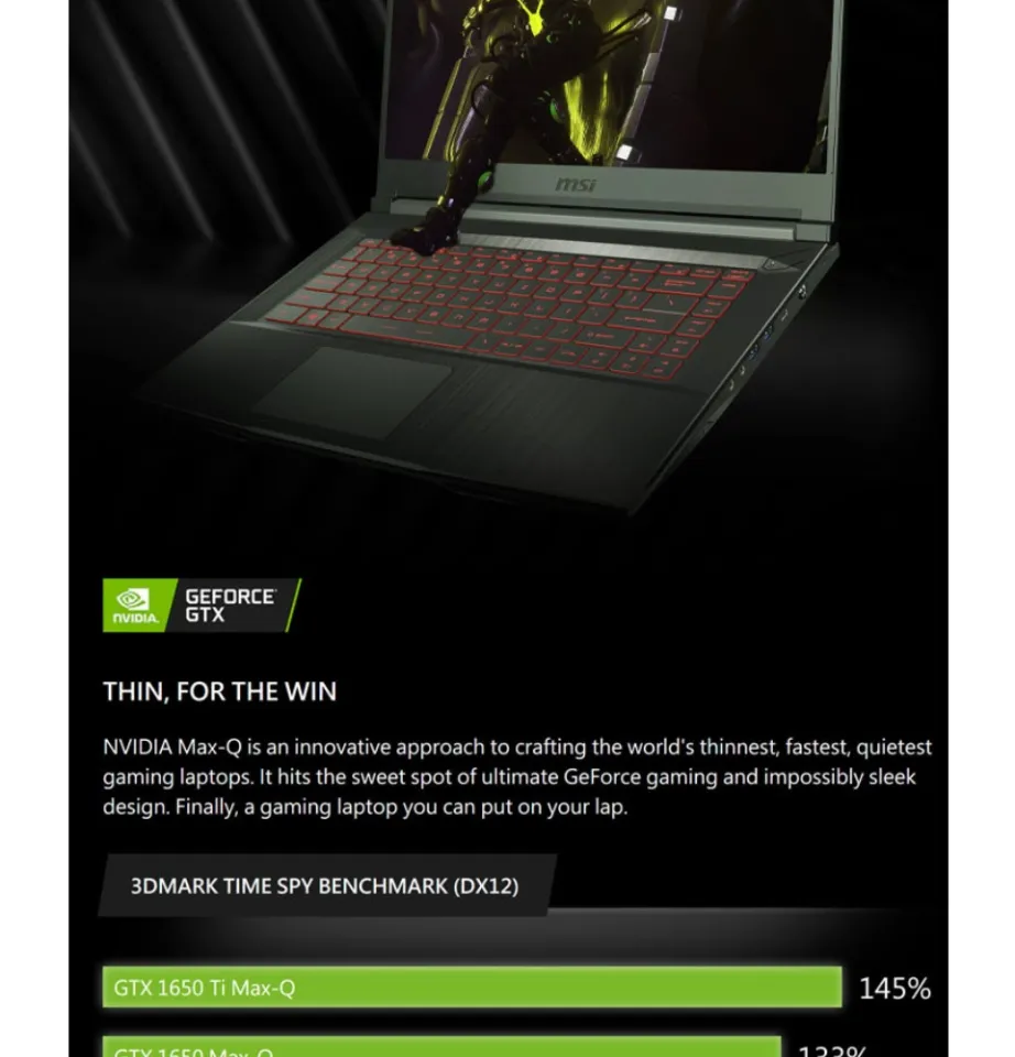 MSI GF63 Thin (10SCXR-1097) Intel i7 10th Gen 8gb RAM 256gb