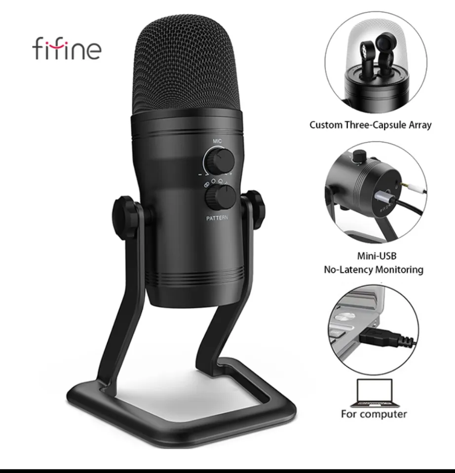 FIFINE K690 USB Microphone Studio Recording Microphone Computer Podcast  Microphone for PC, PS4, Mac with Mute