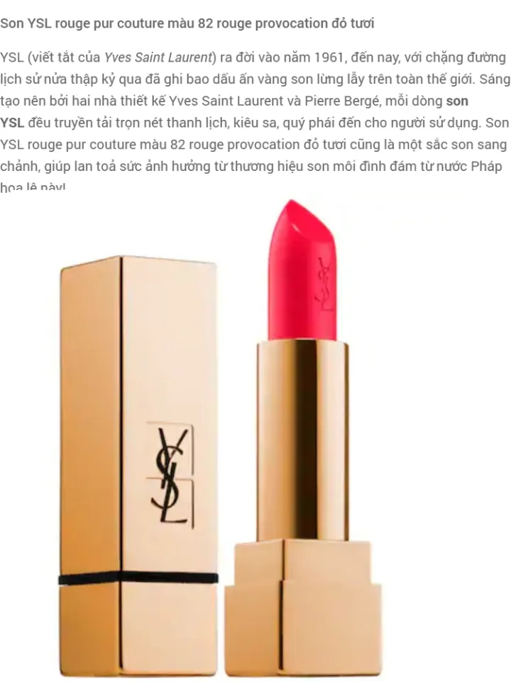 Ysl 82 outlet rouge provocation