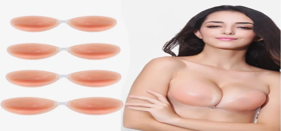 Reusable Silicone invisible bra inserts Pads Push Up Enhancer Breast  Strapless Bra Pad