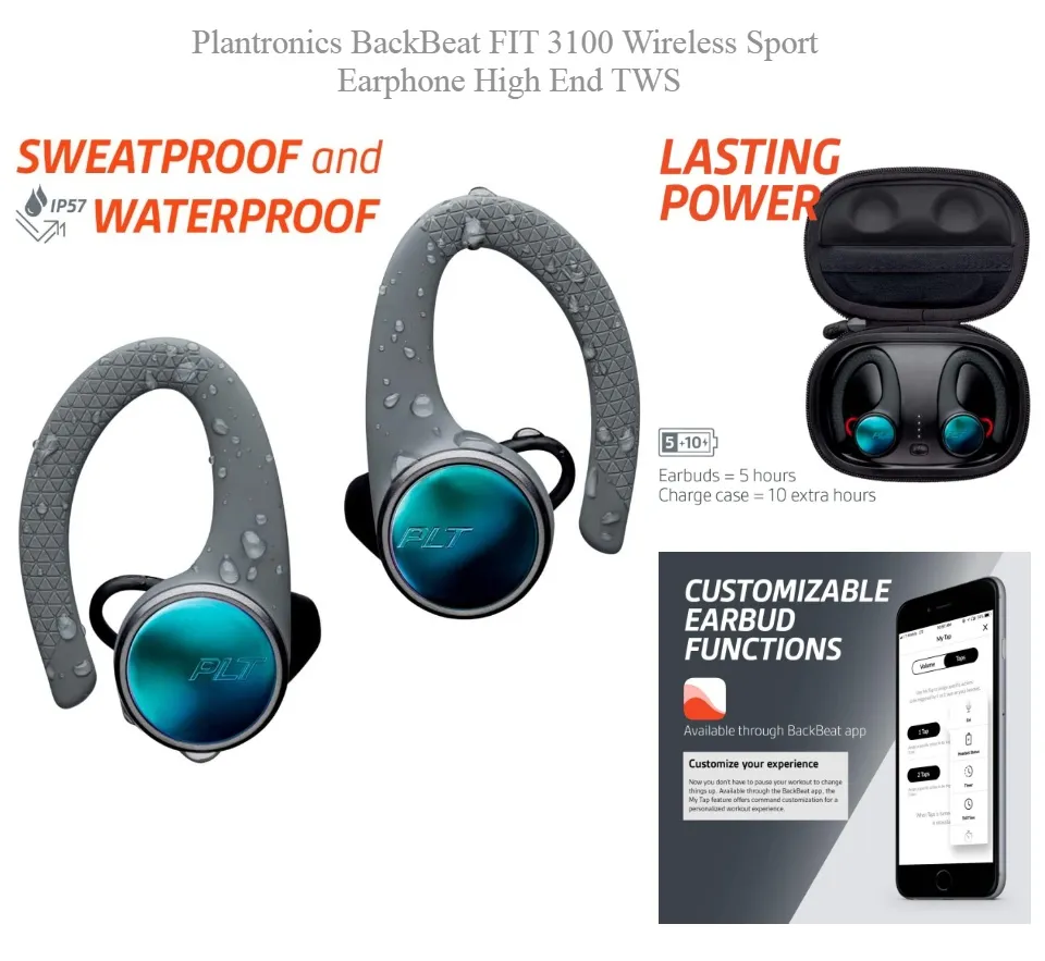 Headset Plt Fit 3100 Plantronics BackBeat FIT 3100 Wireless Sport
