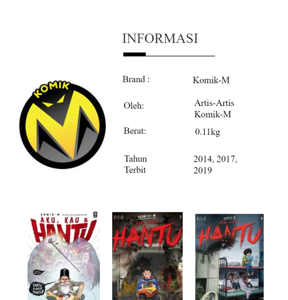 AKU KAU HANTU ASRAMA (KOMIK-M) Lazada Lazada
