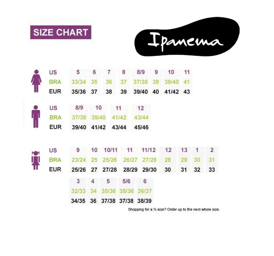 Ipanema size guide 2025 cm