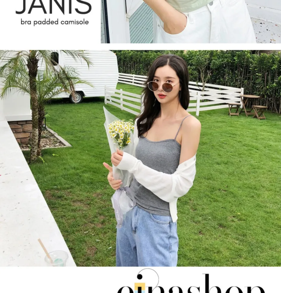 Einashop Janis Camisole with Padded Bra All in One Lazada SG Ship*