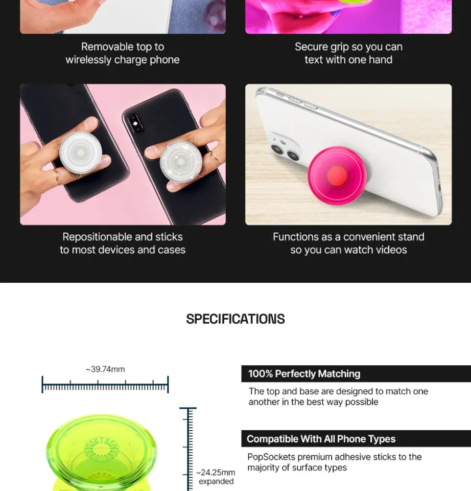 PopSockets Transparent PopGrip The Premium Phone Grip Best