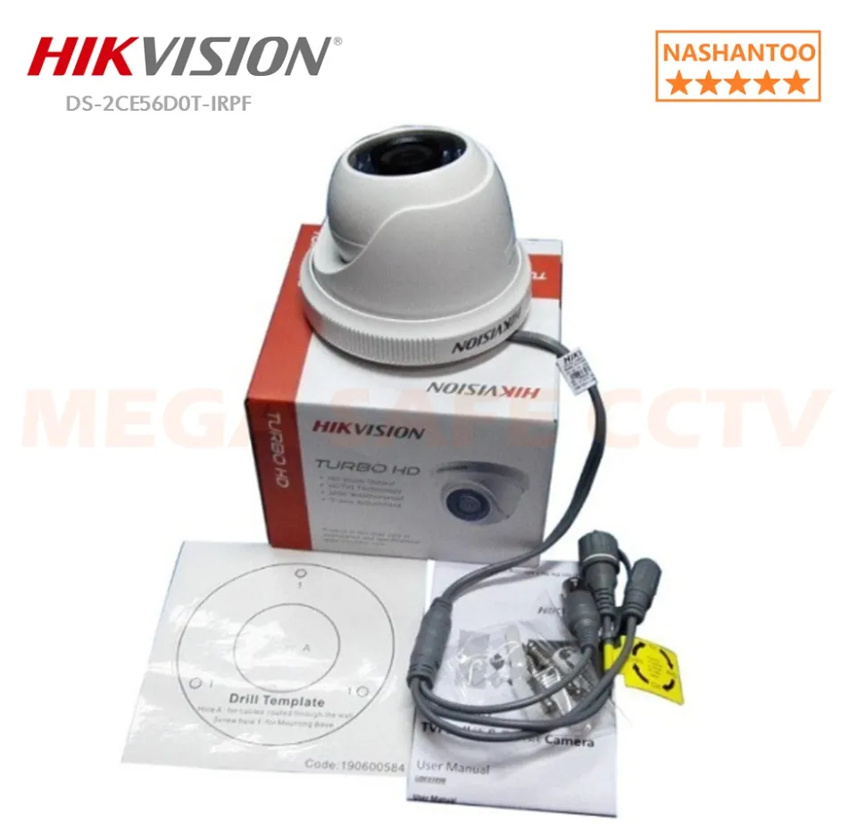 HikVision 2MP HD Fixed Indoor IR Night Vision Dome/Turret Turbo HDTVI  Analog CCTV Camera (DS-2CE56D0T-IRPF)