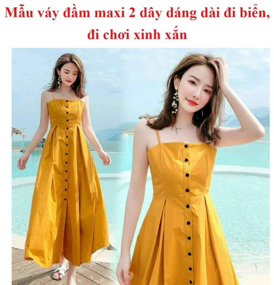 Mẫu váy maxi màu vàng... - Váy Maxi Đi Biển Đẹp Tại Hải Phòng | Facebook