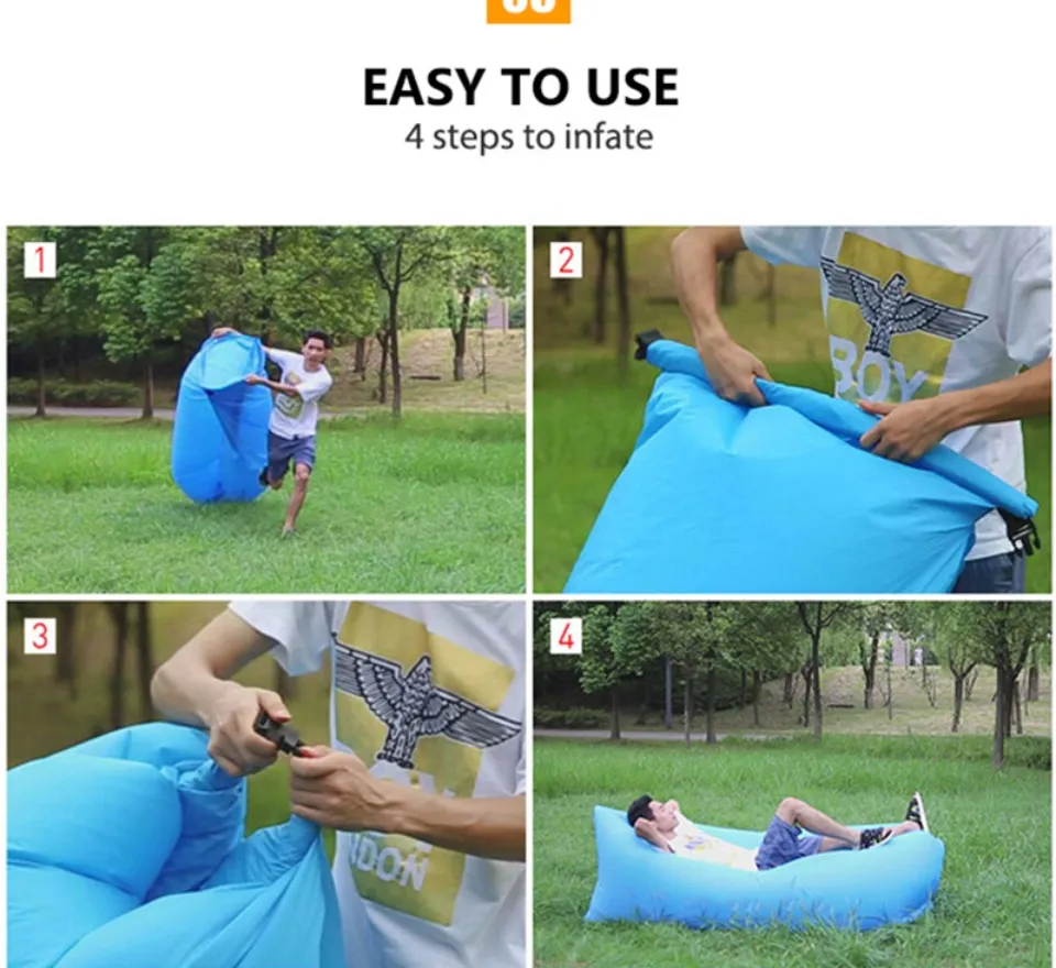Inflatable Sofa Bed Outdoor Portable Lounger Lazy Sofa Bed
