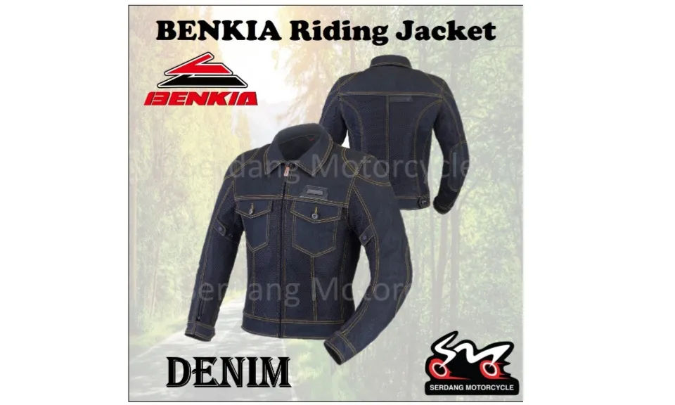 BENKIA Riding Jacket Denim Motorcycle Bike Racing Safety