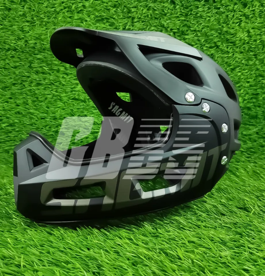 Bike helmet with detachable chin online guard