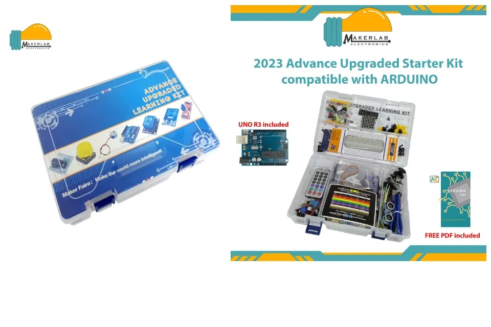 UNO R3 Advance Upgraded Starter Arduino Kit 2022 / 2023 with PDF Manual  Full Set Makerlab Electronics