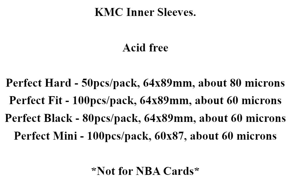 KMC Sleeves Perfect Fit Black (80)