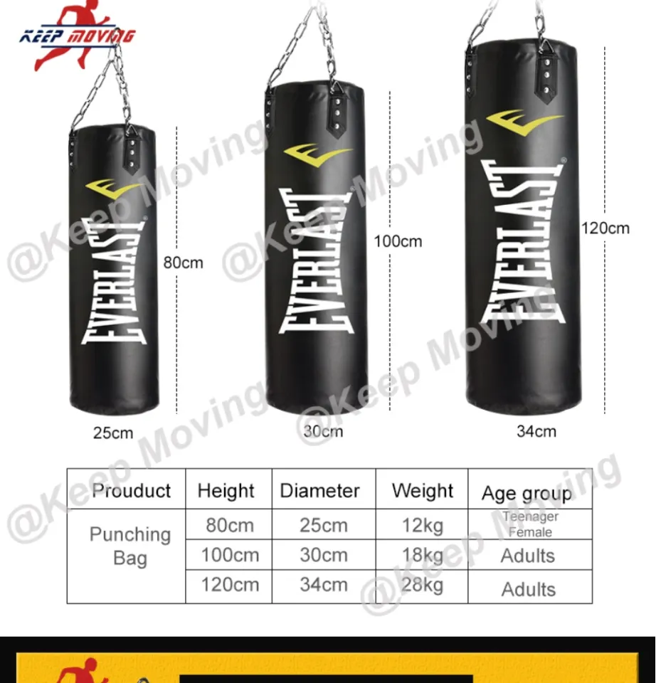 [2023 New] EVERLAST Boxing Punching Bag for Adults Black PU Leather Heavy  Duty MMA Training With Free Gloves