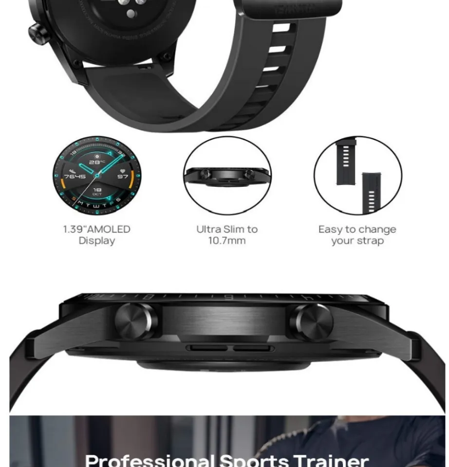 Huawei Watch GT2 46mm (Matte Black) - T2 Electronics | Lazada