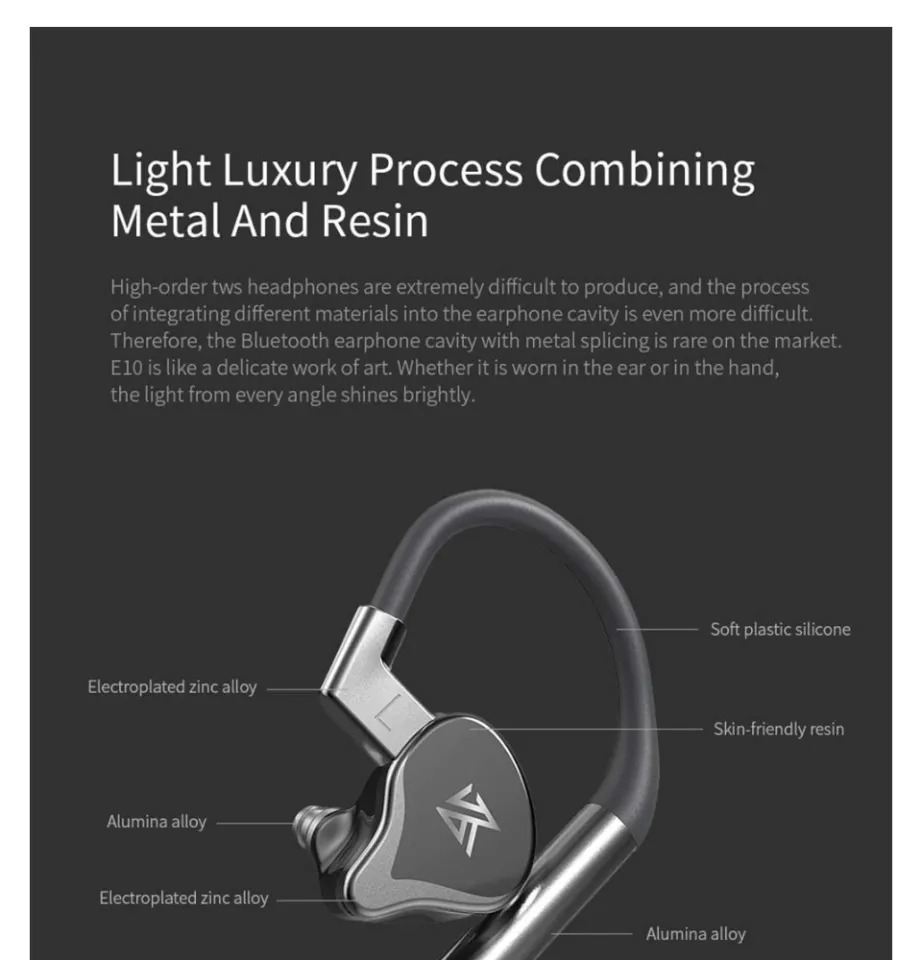 Wireless Earphones Kz E10 Knowledge Zenith KZ E10 TWS 4BA+