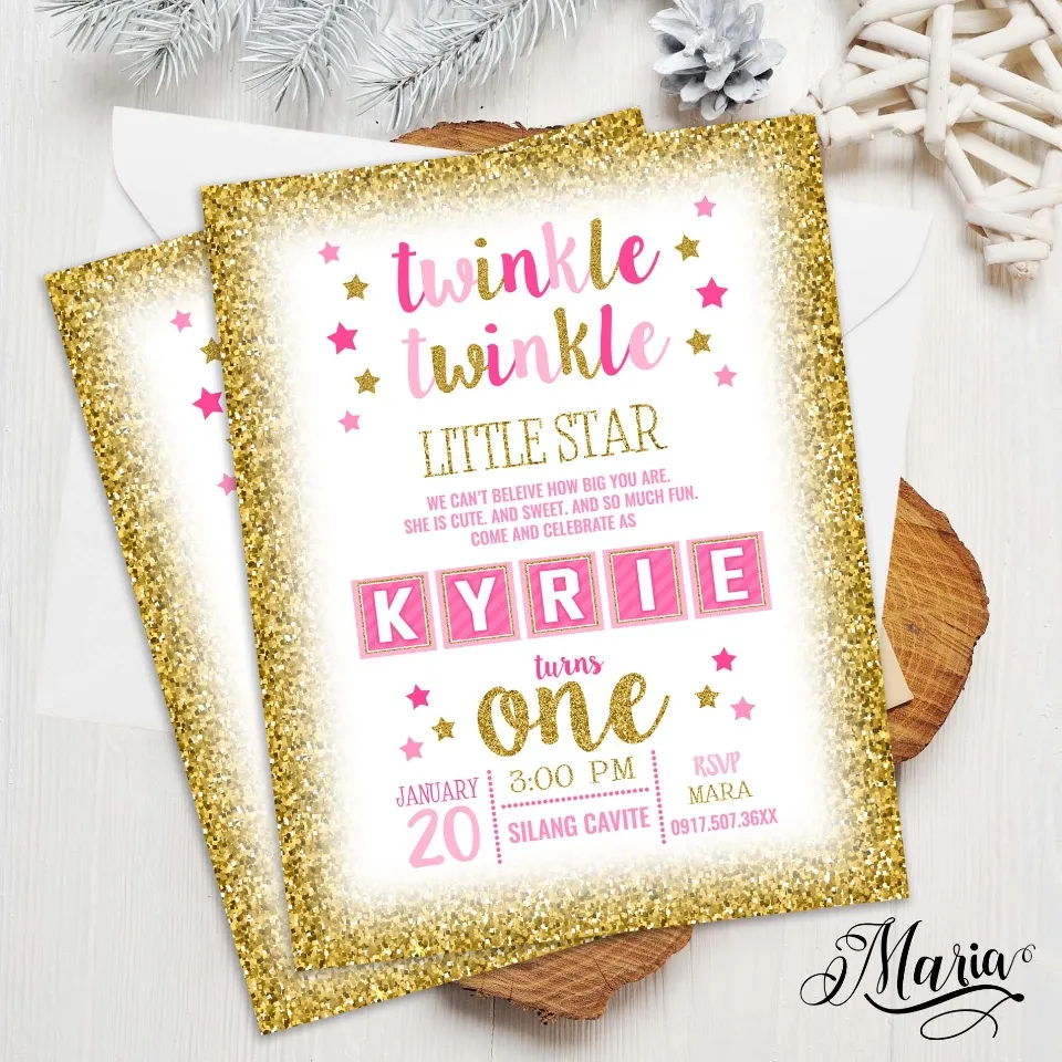 Twinkle twinkle little hot sale star baptism invitation