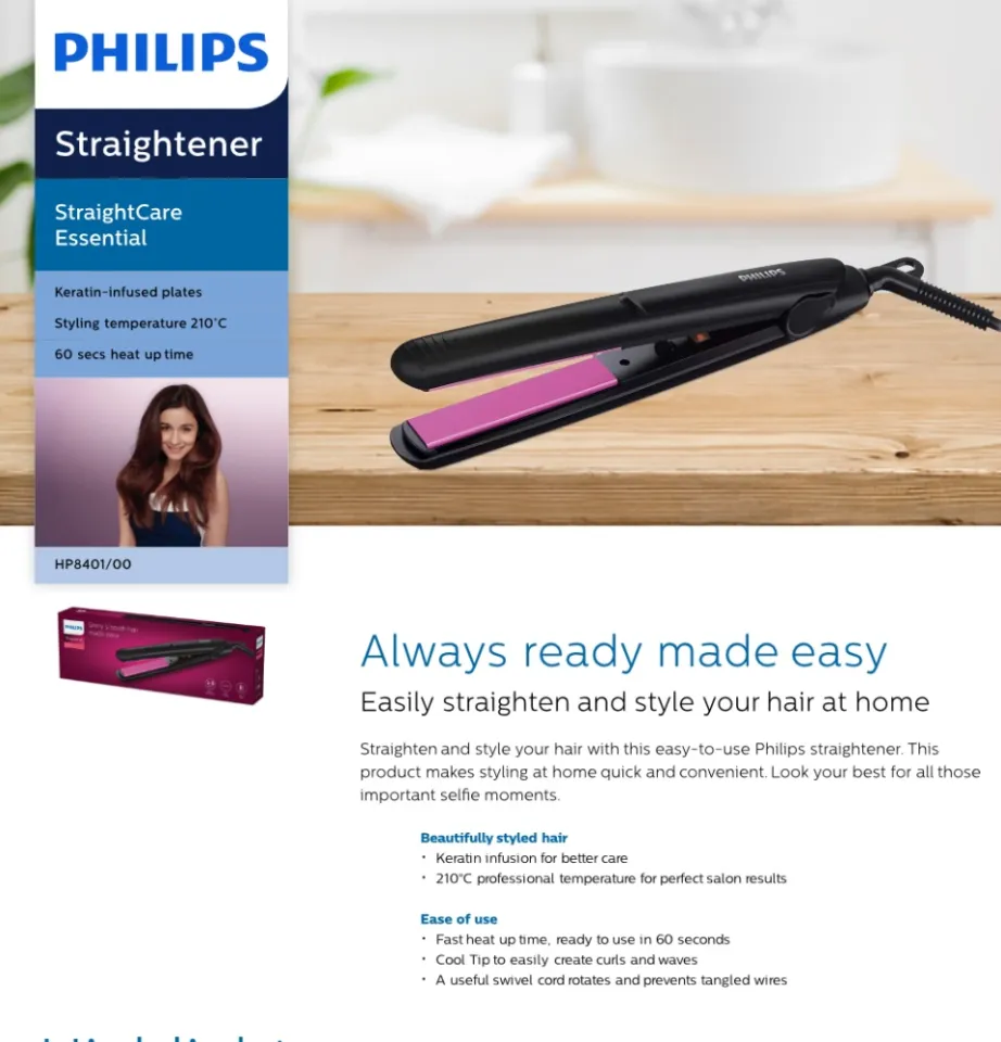 Hair Iron Philips Hp8302 Essential Selfie Straightener Philips