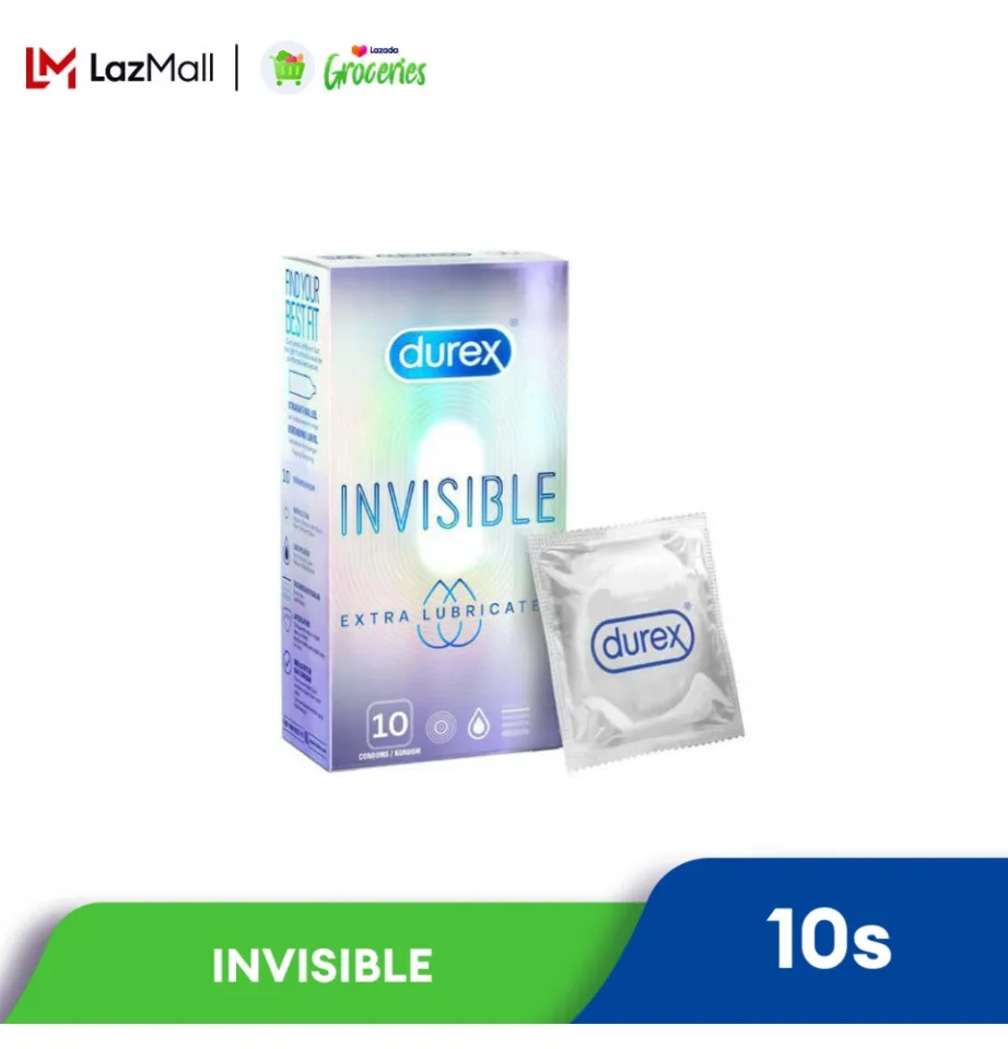Durex Invisible Extra Lubricated Condoms 10's [For man] Thinnest Extra  Lubricant, Regular size 52mm (Safety & Protection) | Lazada