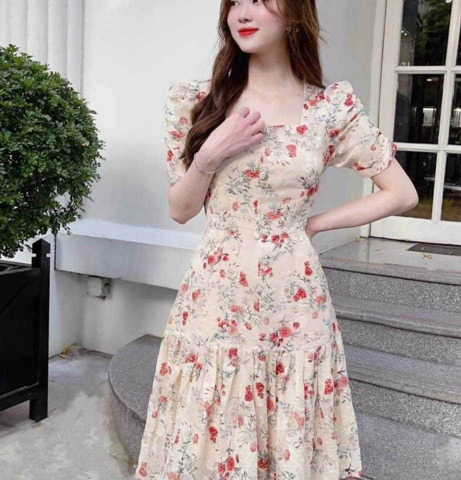 Đầm xoè hoa nhí dễ thương tay phồng hot trend RD009 - Đầm, váy nữ |  ThờiTrangNữ.vn