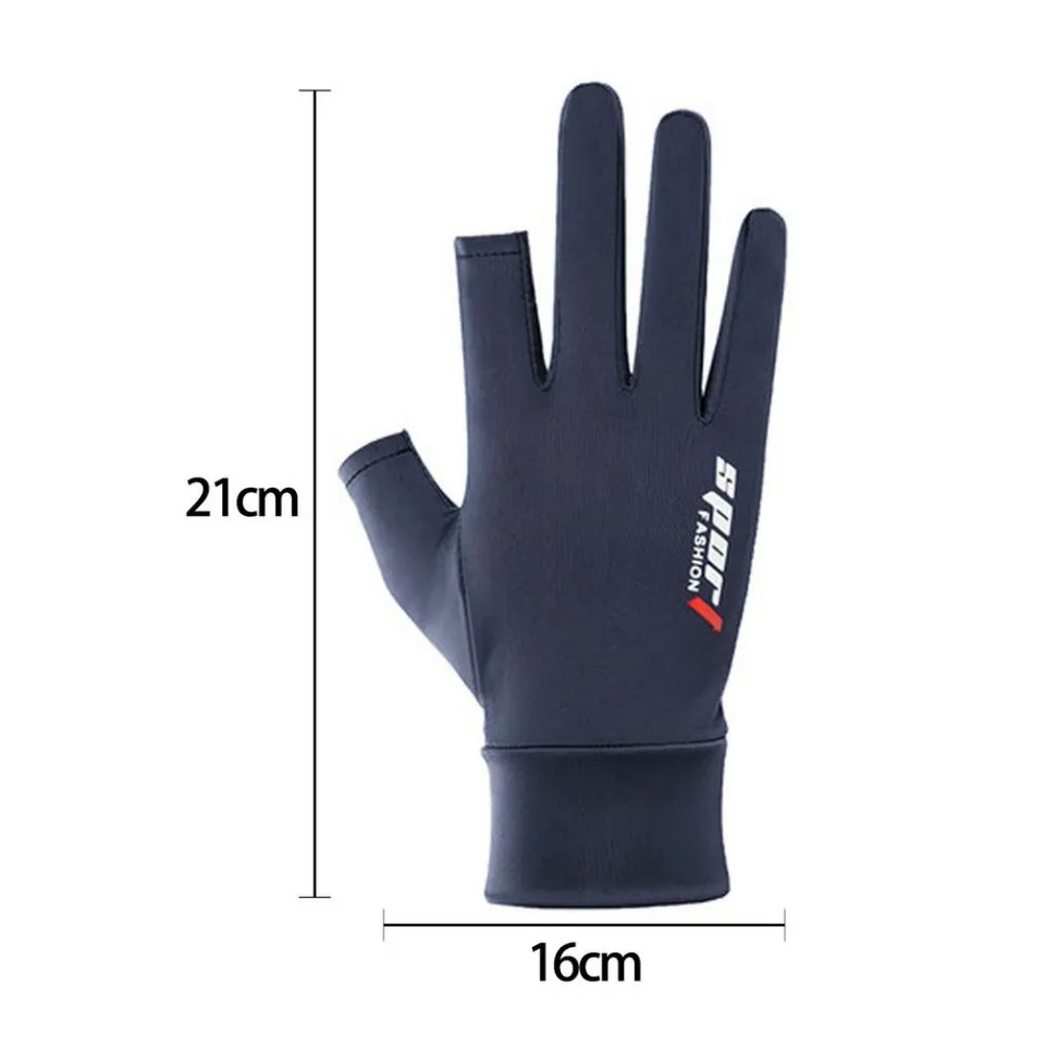 HUWAI Sarung Tangan Mancing Anti Selip Premium Sarung Tangan Menangkap Ikan  Setengah Jari Anti-Slip Fishing Gloves Sarung tangan es pelindung matahari  (COD)