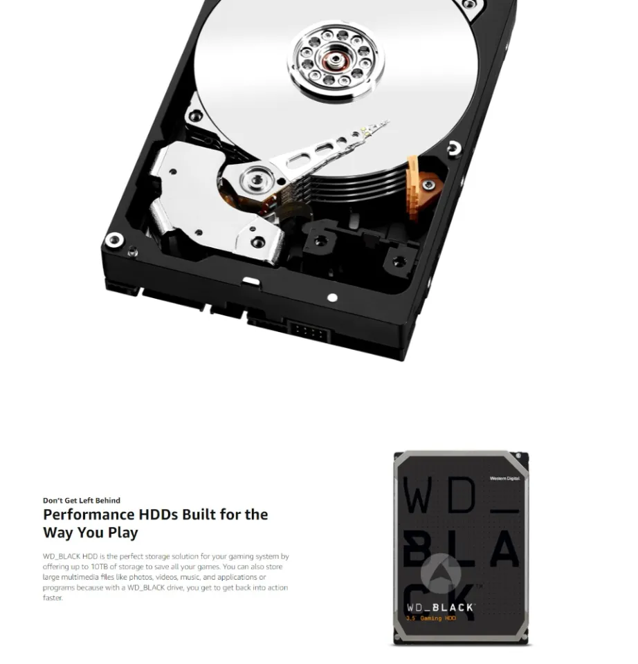 【新品・未開封】WD Black_WD101FZBX_10TB_3.5型HDD WD Black 10TB HDD สำหรับเกมส์ เกมเมอร์ Harddisk (WD101FZBX