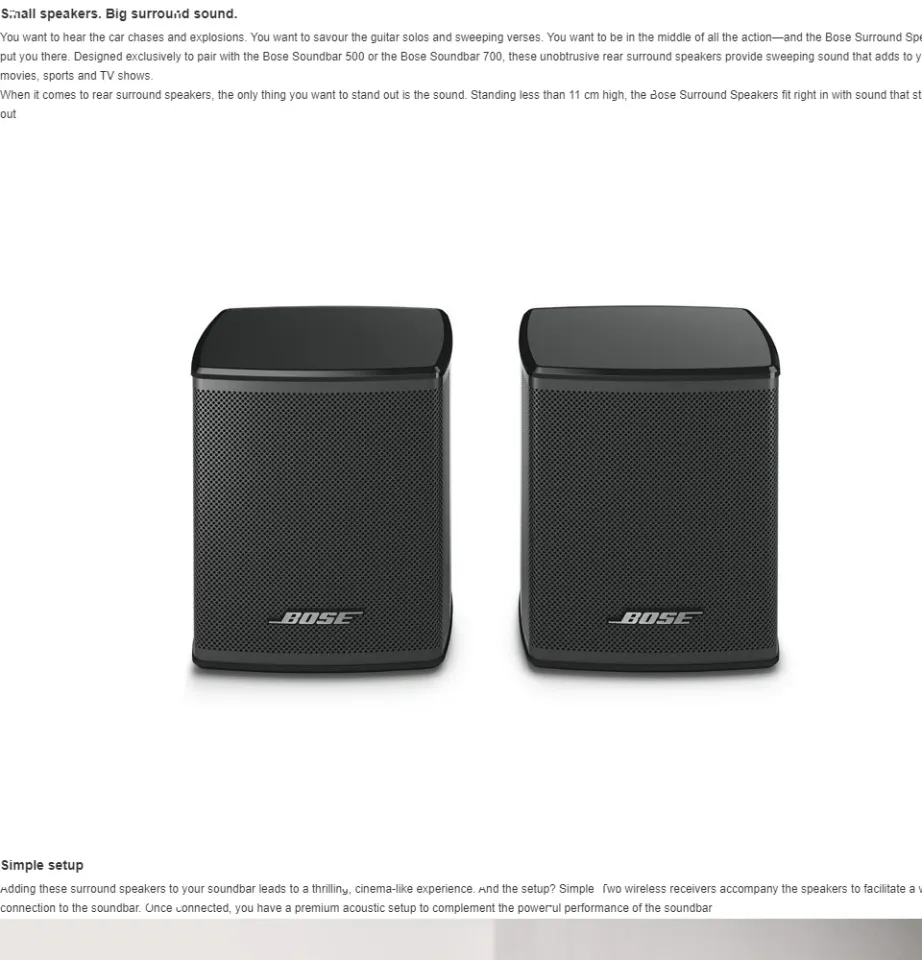 Bose Surround Speakers (Wireless Home Theater Speakers, Premium