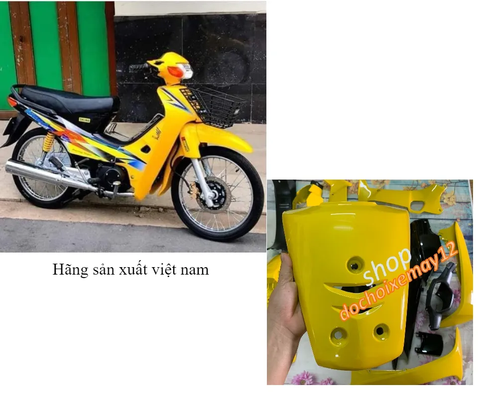 Bộ dàn áo xe Wave nhỏ 110 -Wave ZX màu VÀNG ĐEN -nhựa ABS