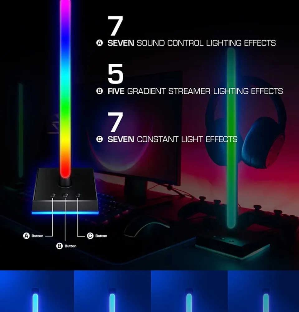 AJAZZ ABL190 RGB Light Bar with Headphone Stand