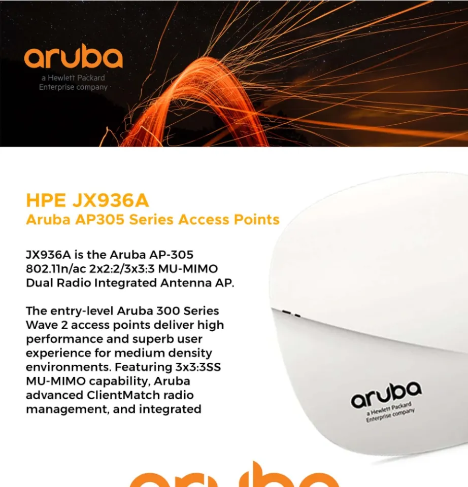 Aruba|HPE JX936A|Aruba AP305 Series Access Points|Aruba AP-305