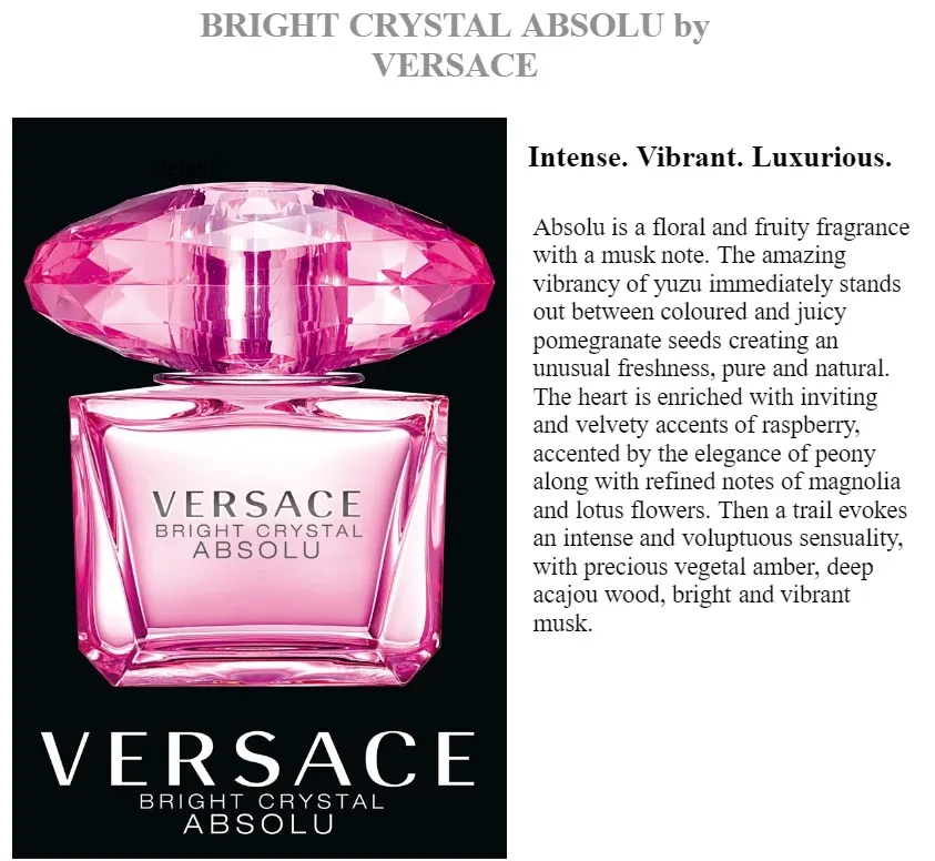 Versace Bright Crystal Absolu Eau de Parfum sp 90ml | Lazada Singapore