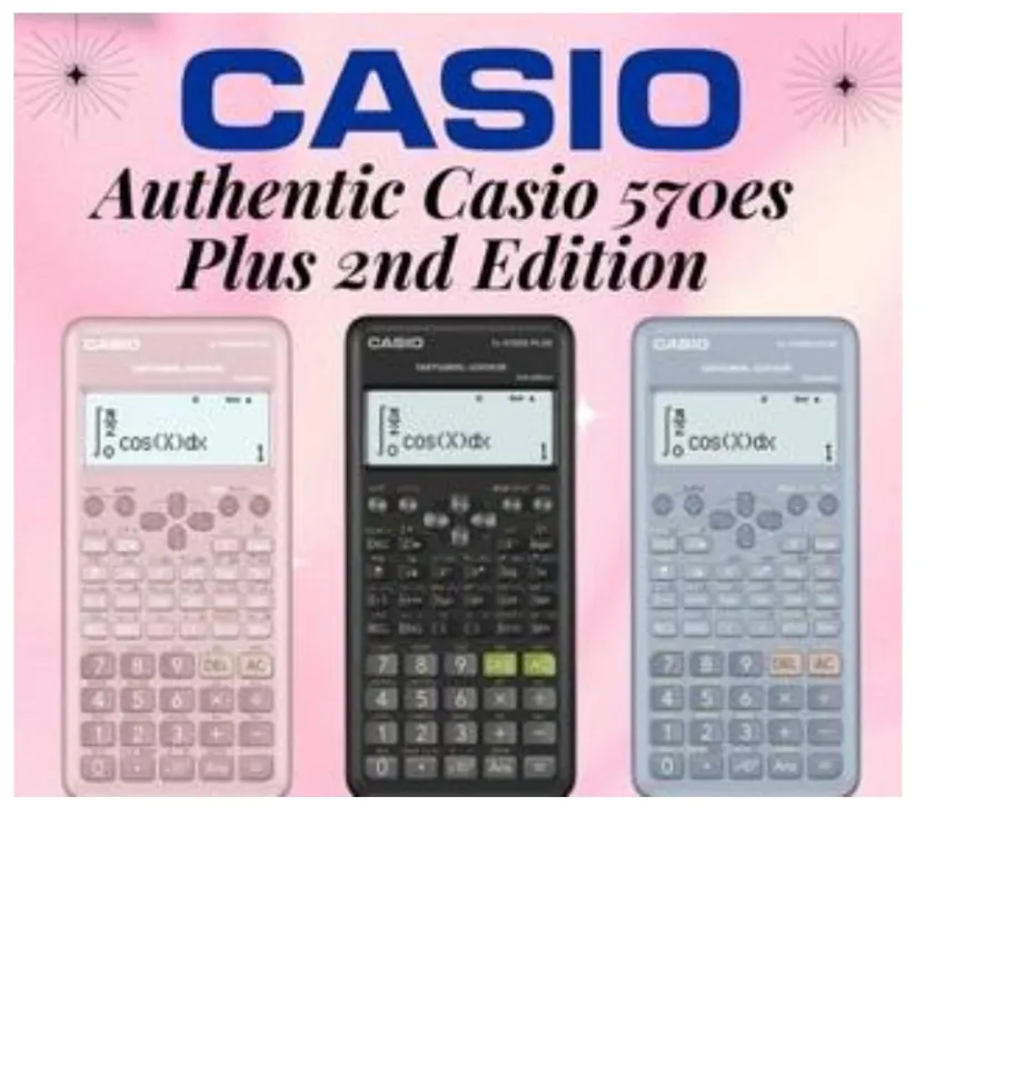 Casio Scientific Calculator FX-570ES Plus Calculators Heavy Duty FX570ES  Plus FX 570 ES Plus - 1 Unit - Genuine and Original With free 2pcs Ball Pen