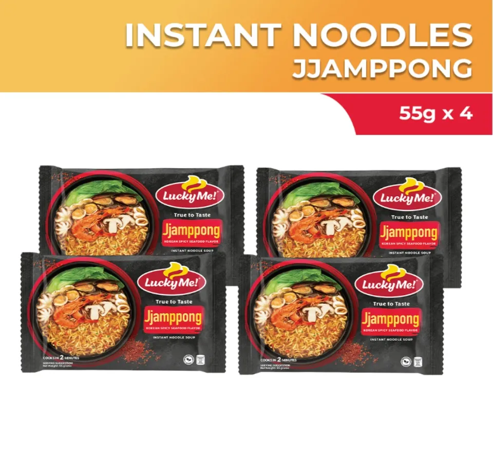 Lucky Me! Instant Noodle Soup Jjamppong Authentic Korean Spicy