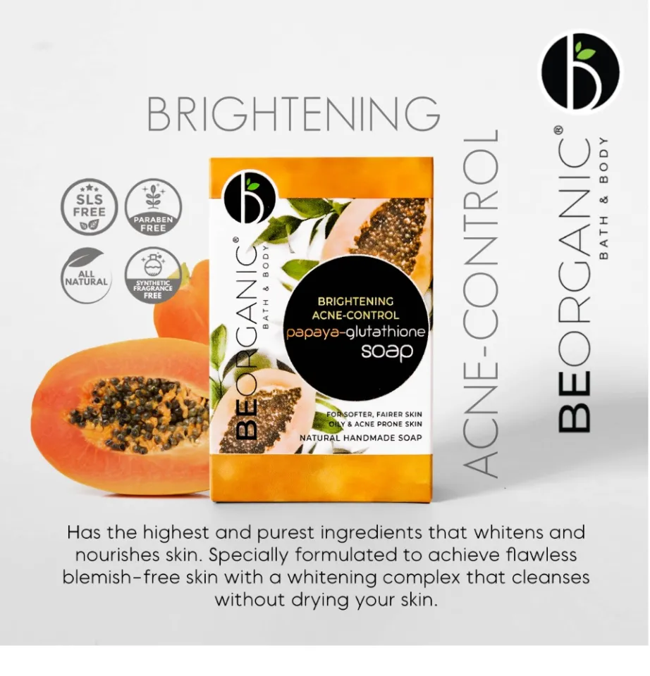 Be Organic Papaya Glutathione Soap 110g Whitening Anti-Aging Moisturizing  Soap Normal Skin Beige Bar Soap - Lazada | Lazada PH
