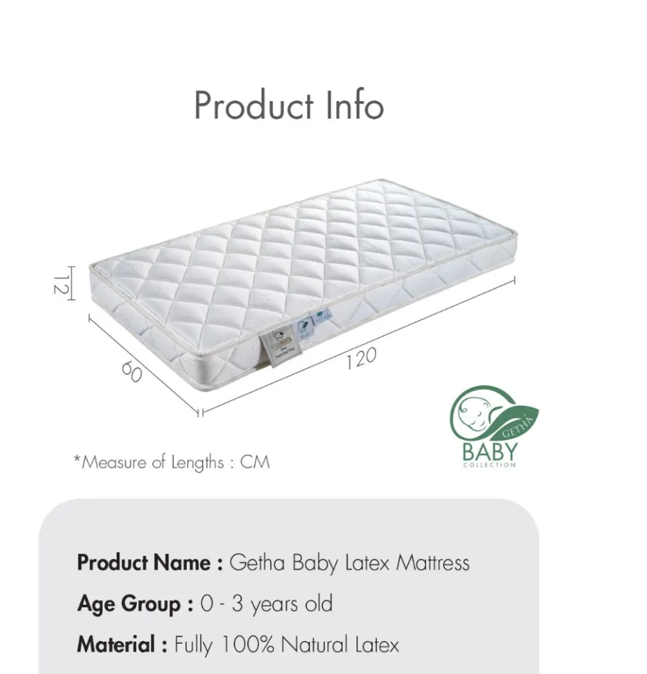 Getha Baby Latex Mattress (with French Wool Padding) Sleep On